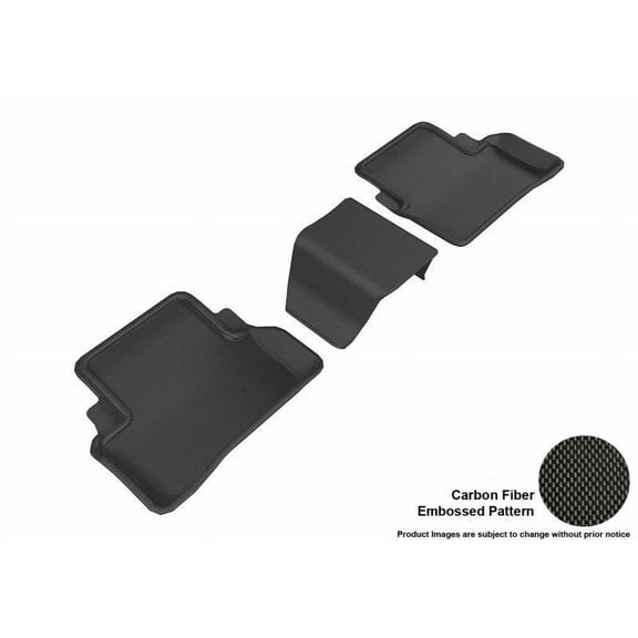 3D MAXpider 2017-2023 Fits Mercedes-Benz E Class W213 Sedan Kagu 2nd Row Black Carbon Fiber Embossed Pattern Floor Mat L1MB08821509
