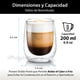 thumbnail image 3 of MAGMALIFE Vasos de Cristal Doble Pared de 200 ml (6.7 Onzas). Vidrio Térmico Doble Fondo. Set de 4 pzas, Ideal Para Capuchino, Vino, Té o Jugo. Conservan la Temperatura de Bebidas Frías y Calientes., 3 of 8