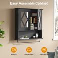thumbnail image 3 of RoyalCraft Black Wall Mounted Medicine Cabinet with Mirror, Adjustable Shelves & Towel Bar Storage for Bathroom, 3 of 8