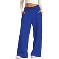 thumbnail image 5 of shoper Girls Oversized Wide Leg Sweatpants Kids Baggy Sweat Pants for Girls Drawstring Waist Straight Leg Joggers with Pockets Blue, 5 of 5