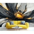 thumbnail image 3 of Floral Wall Mural - Abstract Flower Murals, Black And Gold Floral Large Wall Murals For Living Room, Flower Mural 79"W x 55"H (Not Peel and Stick), 3 of 6