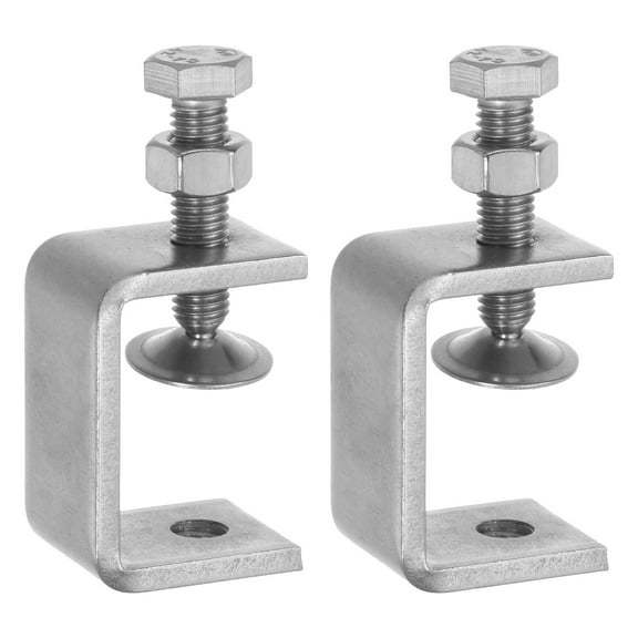 2Pcs Stainless Steel C Clamps Mini 1.77" Wide Jaw Opening Small Metal U Clamp for Woodworking Household Mounting