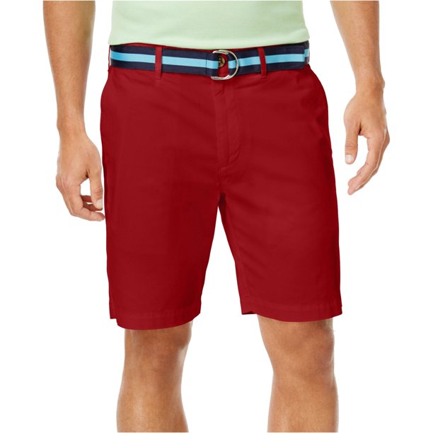 Club Room Mens Stretch Casual Chino Shorts, Rojo, 36 Club Room chino