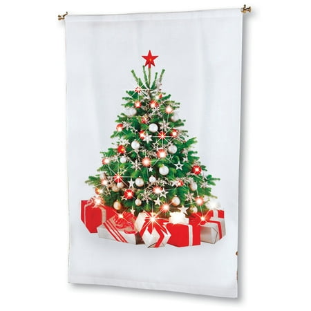 Christmas Tree Lighted Curtain Panel Hanging Tree Decoration 69