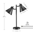 thumbnail image 6 of Novogratz x Globe Electric 18" Matte Black 2-Light Desk Lamp with Rotary Switch, 6 of 8