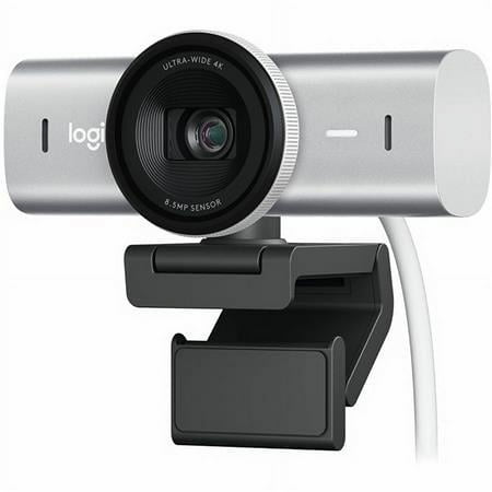Logitech MX Brio Ultra HD 4K Collaboration and Streaming Webcam, 1080p at 60 FPS, Dual Noise Reducing Mics, Show Mode, USB-C, Webcam Cover, Works with Microsoft Teams, Zoom, Google Meet, Pale Gray ...