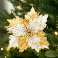 thumbnail image 6 of Mosey Golden Christmas Flower Indoor Outdoor Decor Realistic Design Fade-resistant Artificial Flower Xmas Supply, 6 of 7