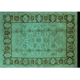 thumbnail image 1 of Ahgly Company Indoor Rectangle Oriental Turquoise Blue Traditional Area Rugs, 7' x 10', 1 of 4