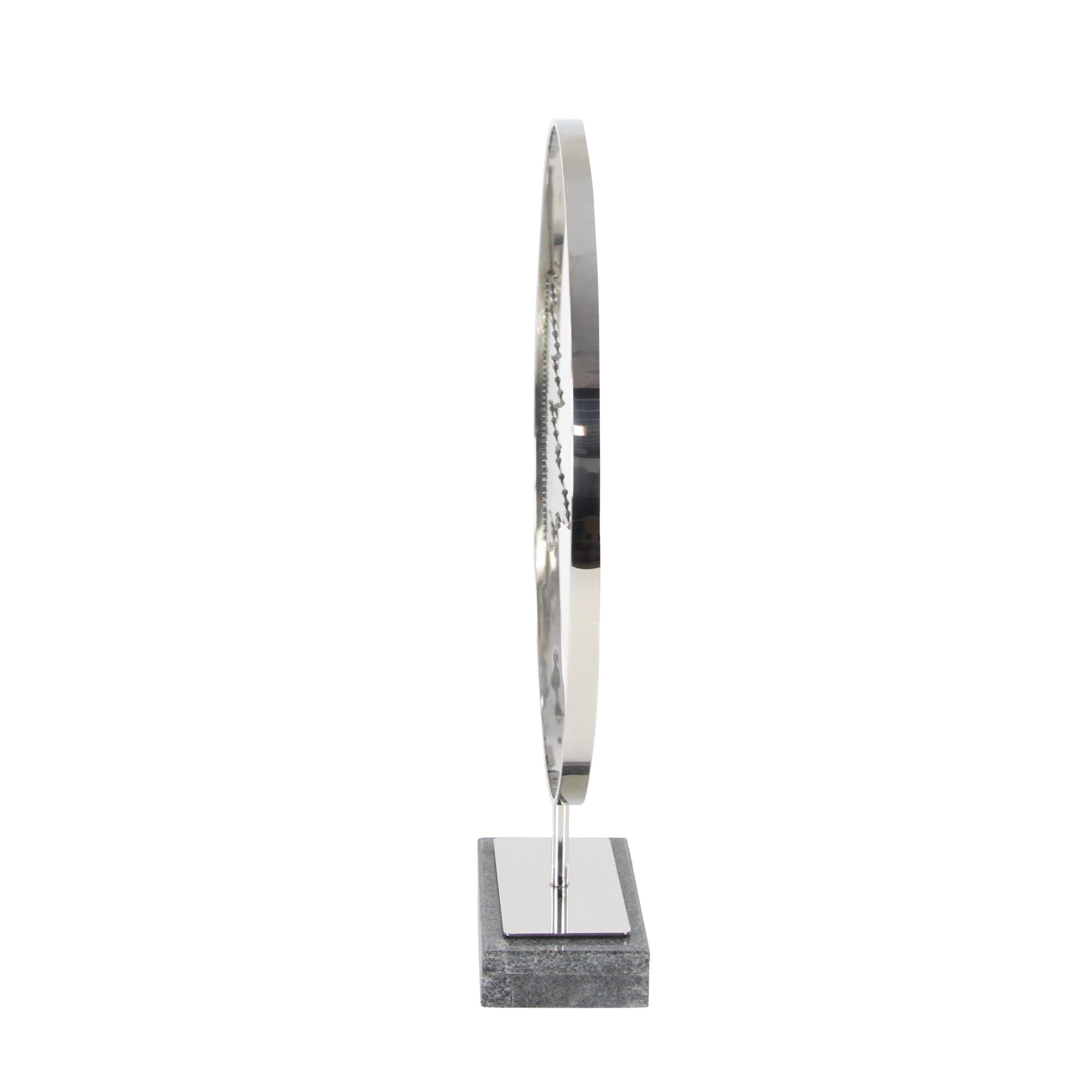 19" x 23" Black Stainless Steel Geometric Sculpture with Stand, by DecMode