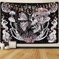 thumbnail image 1 of Liangnv Tapices de setas hippie con calavera, tapiz estético de polilla, luna y estrellas, serpiente, para colgar en la pared de la habitación (51,2 x 59,1 pulgadas), 1 of 5
