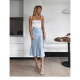 thumbnail image 5 of Zeagoo Women Satin Skirts for Women Silk Midi Length Skirt High Waist Solid Skirts Elegant, 5 of 5
