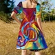 thumbnail image 5 of Vestido elegante de manga corta con la bandera del orgullo trans para mujer, falda para mujer, vestido para fiesta de boda., 5 of 7