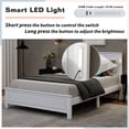 thumbnail image 3 of Noble House Nesta Queen Bed Frame with LED Headboard and USB Charging Station, Solid Pine Wood, Kid's Room, White, 3 of 12