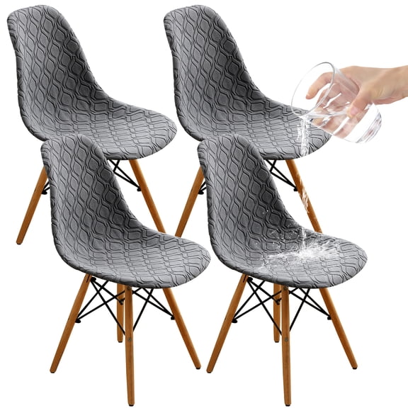 4Pcs Dining Room Chair Covers Stretch Shell Chair Cover Elastic Slipcovers Easy to Install Slipcover for Kitchen Living Room