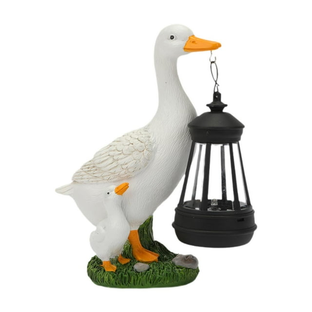 Estatua de jardín Kusrkot con luz de linterna solar de resina 16,7 cm x 9,3 cm x 19 cm