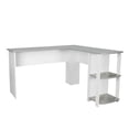 thumbnail image 4 of Modern L-Shaped Desk with Side Shelves, Grey, 4 of 9