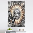 thumbnail image 3 of Ambesonne Boho Wall Hanging Tapestry, Oriental Woman Moon Butterfly, 30"x45", Pale Grey Champagne, 3 of 3