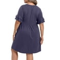 thumbnail image 5 of Cueply Women's Plus Size Dress Casual Summer Short Sleeve Crew Neck Loose Midi Dresses T-Shirt Swing Dress, 5 of 5