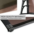 VIVOHOME Polycarbonate Window Door Awning Canopy Brown with Black Bracket 40 Inch x 80 Inch