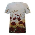 thumbnail image 4 of Fshinging Summer Tops Casual Printed Short Sleeve Crew Neck Summer Fashion Tie-Dye Print Blouse, 4 of 5