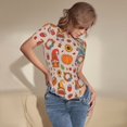 thumbnail image 3 of Saiise Motif d'Automne et de l'Action de Grâce Grenouillère à Manches Courtes Col Rond Pyjama Extensible avec Fermeture à Pression-TG, 3 of 7