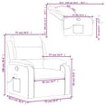 thumbnail image 2 of vidaXL Massage Recliner Chair with 6-Point Vibration Massage, Adjustable Light Grey Fabric Rocker, 2 of 5
