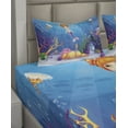 thumbnail image 2 of Ambesonne Mermaid Fitted & Top Sheet Set with Shams, Cartoon Mermaid Fish Art, Multicolor, 2 of 4