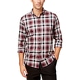 thumbnail image 1 of Club Room - Camisa relajada con botones a cuadros para hombre, color negro, pequeña, 1 of 1