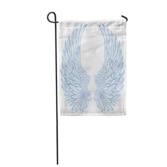 POGLIP Angel Pair of Wings Eagle Feather Hawk Bird Side Garden Flag Decorative Flag House Banner 28x40 inch