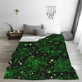 thumbnail image 5 of Pofeuu Green Bright Web with Spiders Print Ultra-Soft Micro Fleece Blanket,for Bed Or Sofa,All Season Throw Blankets Flannel Blanket-80"x60", 5 of 7