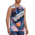 thumbnail image 2 of Balery Colorful Sushi Food Art Camisetas sin mangas para hombre, absorbe la humedad y protege contra el mal olor.-XX-Large, 2 of 7
