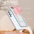 thumbnail image 6 of Compatible with Samsung Galaxy S23 Ultra Case Shockproof, Samsung S23 Ultra Phone Case Silicone with Slide Camera Lens Protector Cover Transparent Protective Cases for Women Girls (Pink Cyan), 6 of 12