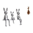 thumbnail image 1 of Figura de familia de conejos y estatua de animal, adorno decorativo para centro de mesa, escultura para escritorio, mesa, armario, estantería, dormito, 1 of 8