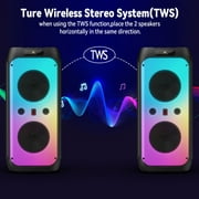 JYX Party Speaker, 80W Powerful Large Bluetooth Speaker with 2 Mics, Deep Bass Stereo PA System with Remote Control