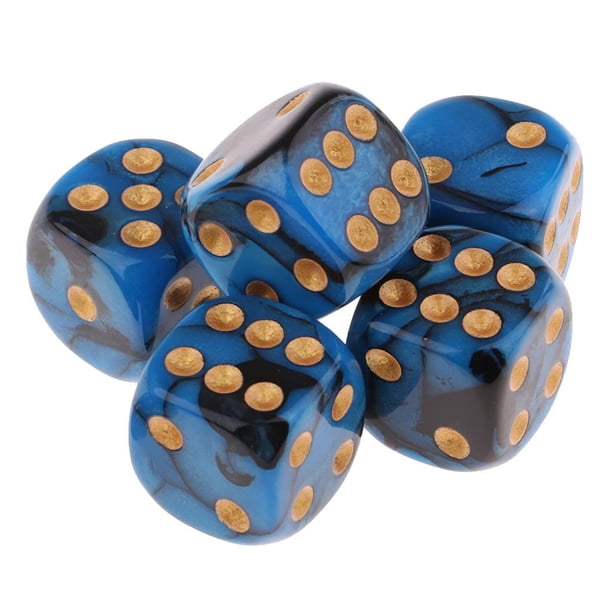 Game 5x6 Faces Dados de 16 mm para juegos de y enseñanza de matemáticas - Azul , tal se describe Azul Yotijar Dados de seis caras de 16 mm