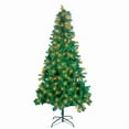 thumbnail image 2 of 6ft Pre-lit Xmas Tree, with 300 LEDs & 850 Branches & 8 Light Modes, Easy Assembly for Living Room, Lobby, Bedroom Decor, 2 of 11