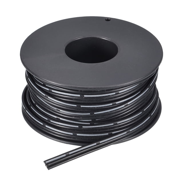 Unique Bargains 26AWG Silicone Ribbon Cable 3Pin 26 Gauge Flat Cable Silicone Wire 7.5m/24.6ft Black Stranded Tinned Copper Wire