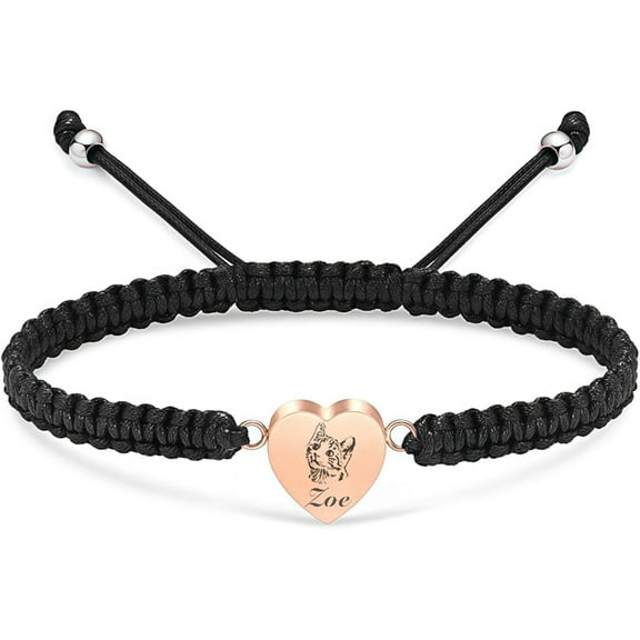 Custom Photo & Ashes Memorial Bracelet – Adjustable Stainless Steel Cremation Jewelry for Loved Ones or Pets – Personalized Heart Urn Keepsake for Women & Men