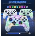 thumbnail image 3 of Switch Controller, Wireless Switch Pro Controller for Nintendo Switch/Lite/OLED, 9 Color Adjustable LED Switch Remote Compatible with PC/Android/IOS with Programmable Function (White), 3 of 5