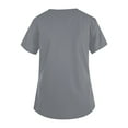 thumbnail image 3 of ADSSDQ Womens Plus Size Scrub Tops Scrub Tops Women Print Nurse Uniforms for Women Short Sleeve V-Neck Shirts Tops with Pockets Gray 3XL, 3 of 3
