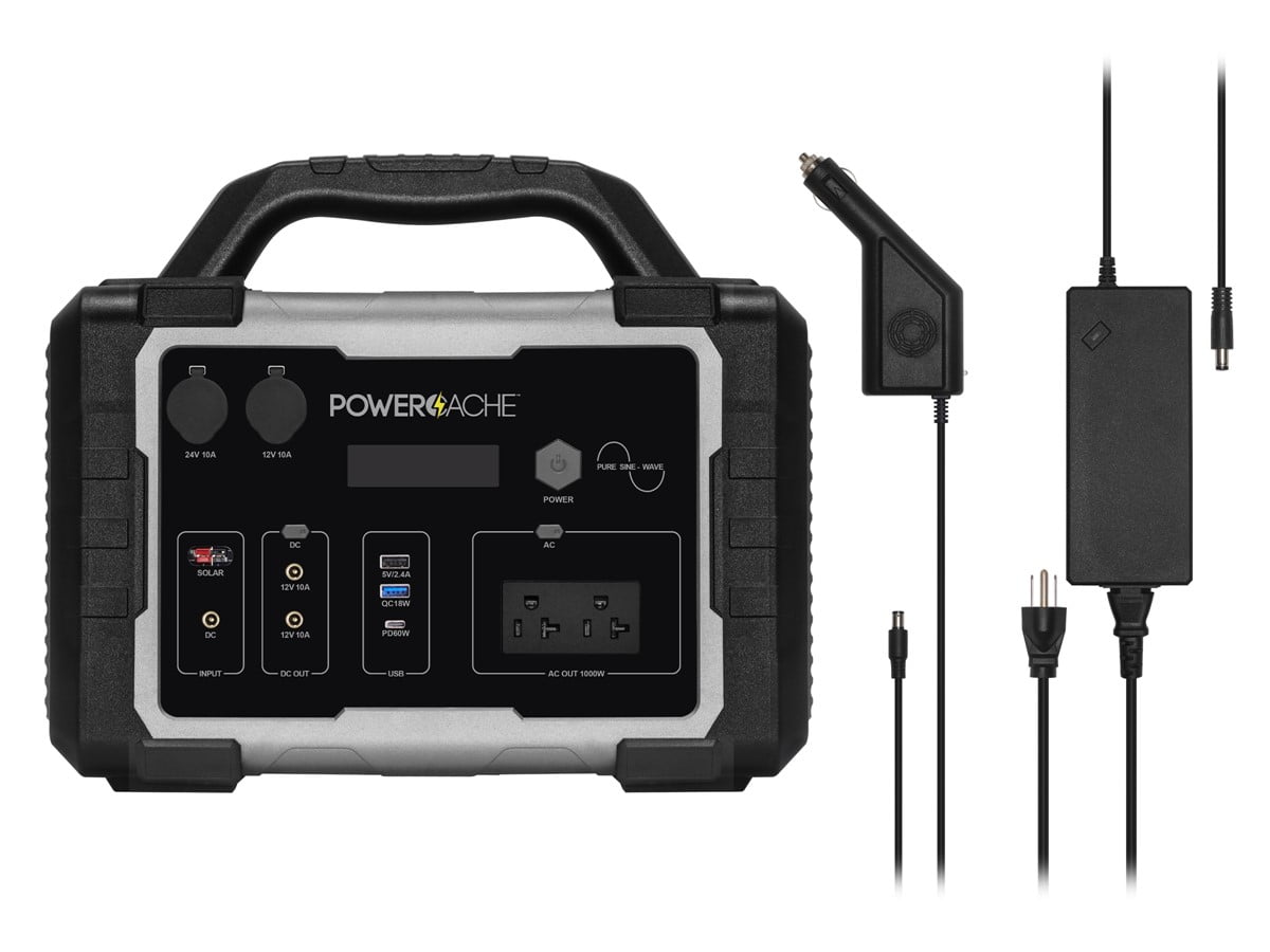 Monoprice 1000 Lithium Portable Power Station, 1075Wh Solar Generator (Solar Panel Not Included) with 1000W Pure Sine Wave AC Outlet, 60W USB-C PD Output, LED Light for Outdoors, Camping, Blackouts