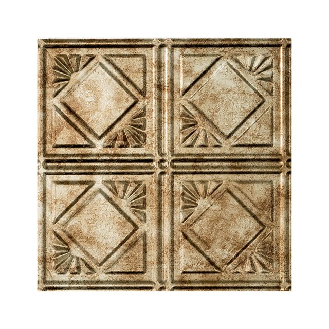 Fasade Easy Installation Traditional 4 Bermuda Bronze Glue Up Ceiling Tile/ Ceiling Panel (12" X 12" Sample)