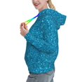 thumbnail image 2 of Kdxio Blue Glitter Print Womens Oversized Hoodies Sweatshirts Hooded Pullover Tops Sweaters Casual-X-Large, 2 of 7