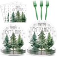 thumbnail image 1 of Juego de platos y servilletas de papel para árbol de Navidad, 96 unidades, de CHUNNIN, 1 of 7