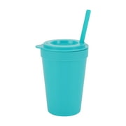 Your Zone 4-Pack Plastic 15-Ounce Capacity Tumbler Set with Lid and Straw, Multi-Colored