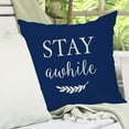thumbnail image 3 of Welcome to Our Porch Stay Awhile Blue Farmhouse Decorative Throw Pillow Covers 18x18 Set of 2 Outdoor Porch Pillows Holiday Decorations Cushion Cases for Home Couch Front Porch Patio Decor, 3 of 6