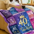 thumbnail image 4 of Gift for Women 40th Birthday, 40th Birthday Gifts Blanket, 40 Year Old Birthday Gifts for Women, Birthday Gifts for 40th Birthday Woman, 40th Birthday Gifts Decorations for Women Friends Sister, 4 of 5