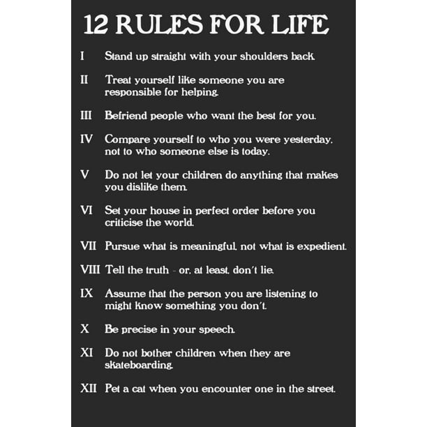 Jordan Peterson 12 Rules Life: Composition Notebook, Ruled, Blank Lined Journal, Diary (Paperback) Walmart.com