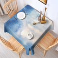 thumbnail image 2 of 60x60in(152x152cm) Square Tablecloth, Waterproof Polyester Table Cover, Wrinkle Resistant & Washable Fabric for Dining, Kitchen, Picnic, Abstract Geometry Print, 2 of 6