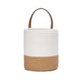 thumbnail image 2 of Bearachild Cesta de almacenamiento colgante para lavandería, Picnic, toalla de planta, juguete de estilo nórdico, maceta tejida, soporte de Almacenamiento y organización del hogar Blanco+Caqui 16*18cm, 2 of 6